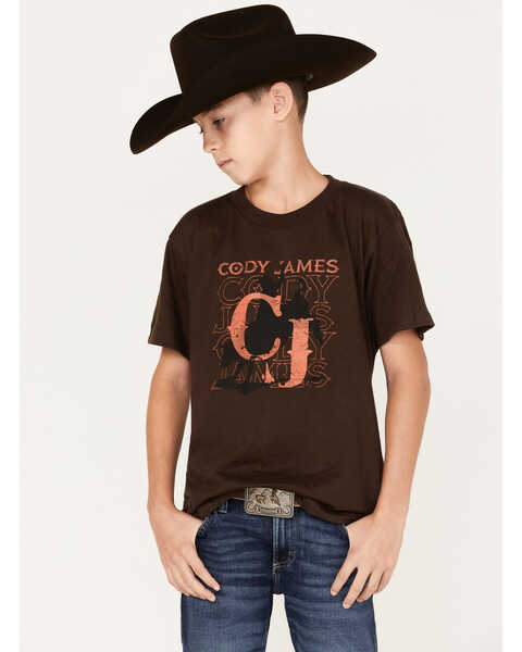 Cody James Boys' Bull Ride Graphic T-Shirt, Brown, hi-res