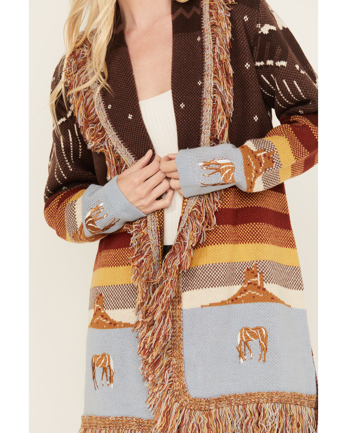 Image #3 - Idyllwind Women's Desert Nights Cardigan, Brown, hi-res