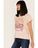 Image #2 - Cleo + Wolf Women's Motorcycle Raceway Vintage Graphic Tee, Peach, hi-res