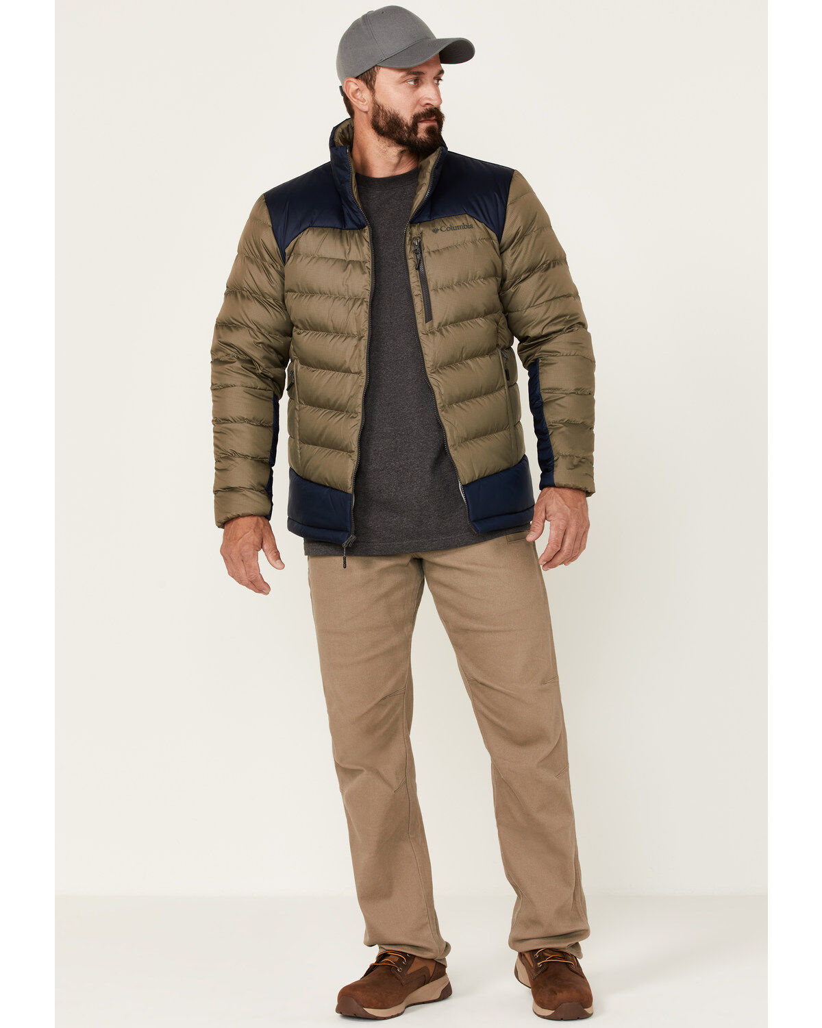 Image #2 - Columbia Men's Autumn Park Zip-Front Down Jacket, Olive, hi-res