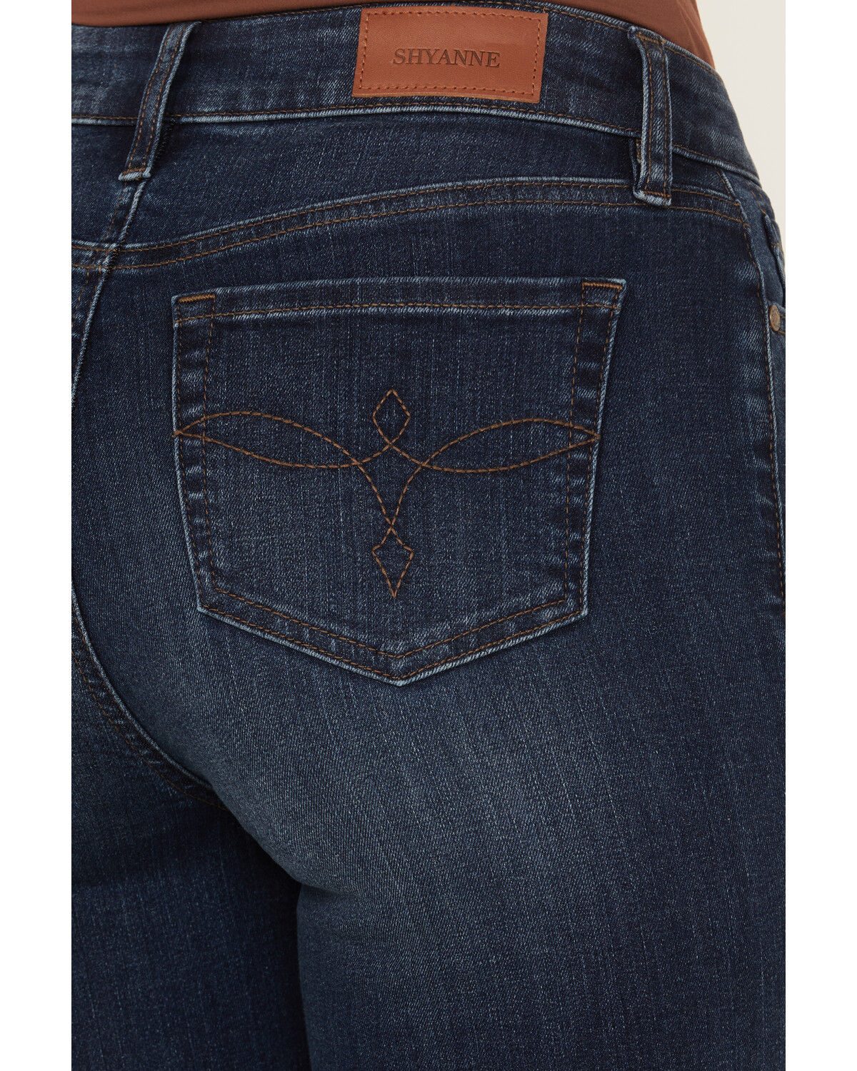 Image #4 - Shyanne Women's Joni Medium Wash High Rise Trouser Stretch Denim Jeans, Medium Wash, hi-res