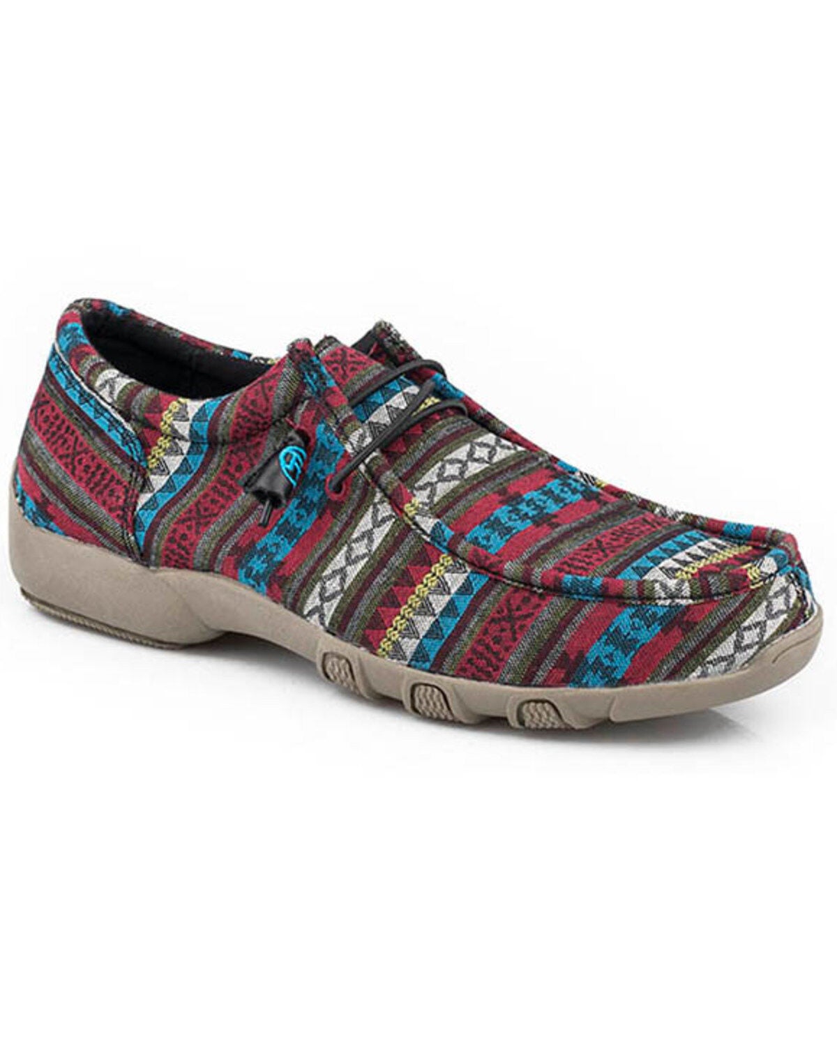 Roper Women's Chillin' Southwestern Print Casual Shoes - Moc Toe, Blue, hi-res