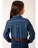 Image #2 - Roper Girls' Floral Print Long Sleeve Snap Western Shirt, Blue, hi-res