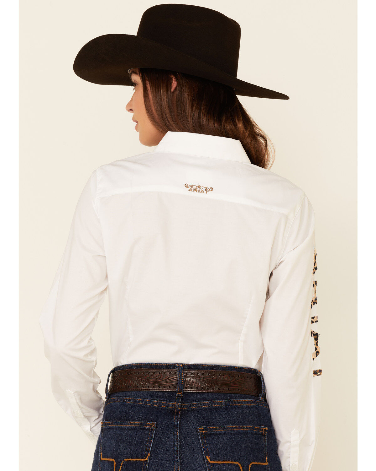 Product Name:  Ariat Women's Team Kirby Leopard Logo Long Sleeve Button Down Stretch Shirt