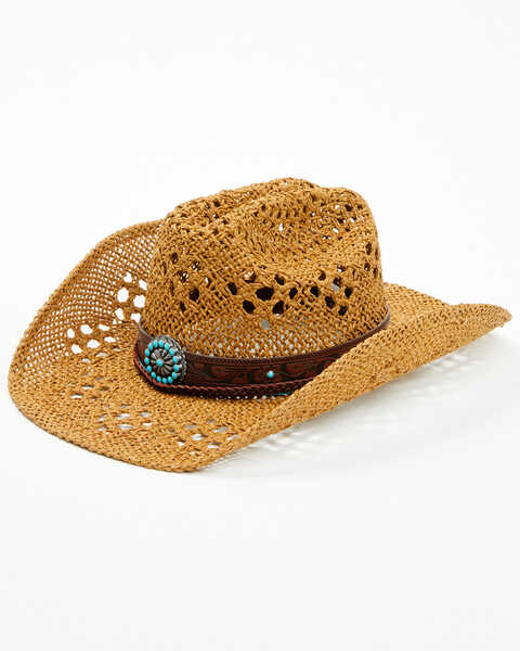 Image #1 - Shyanne Women's Lucy Straw Cowboy Hat , Brown, hi-res