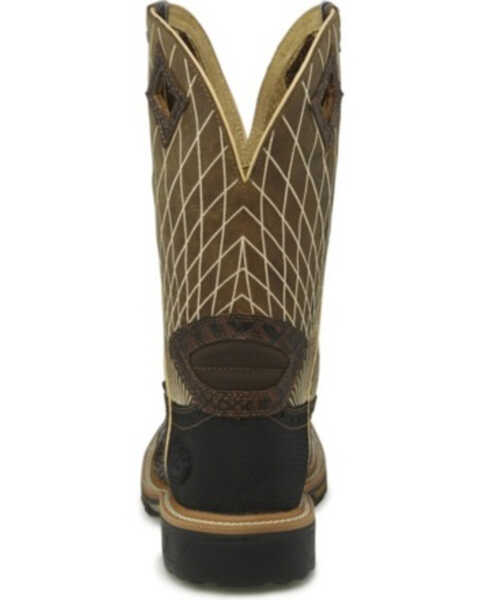 Image #2 - Justin Men's Derrickman Croc Print Western Work Boots - Composite Toe, , hi-res