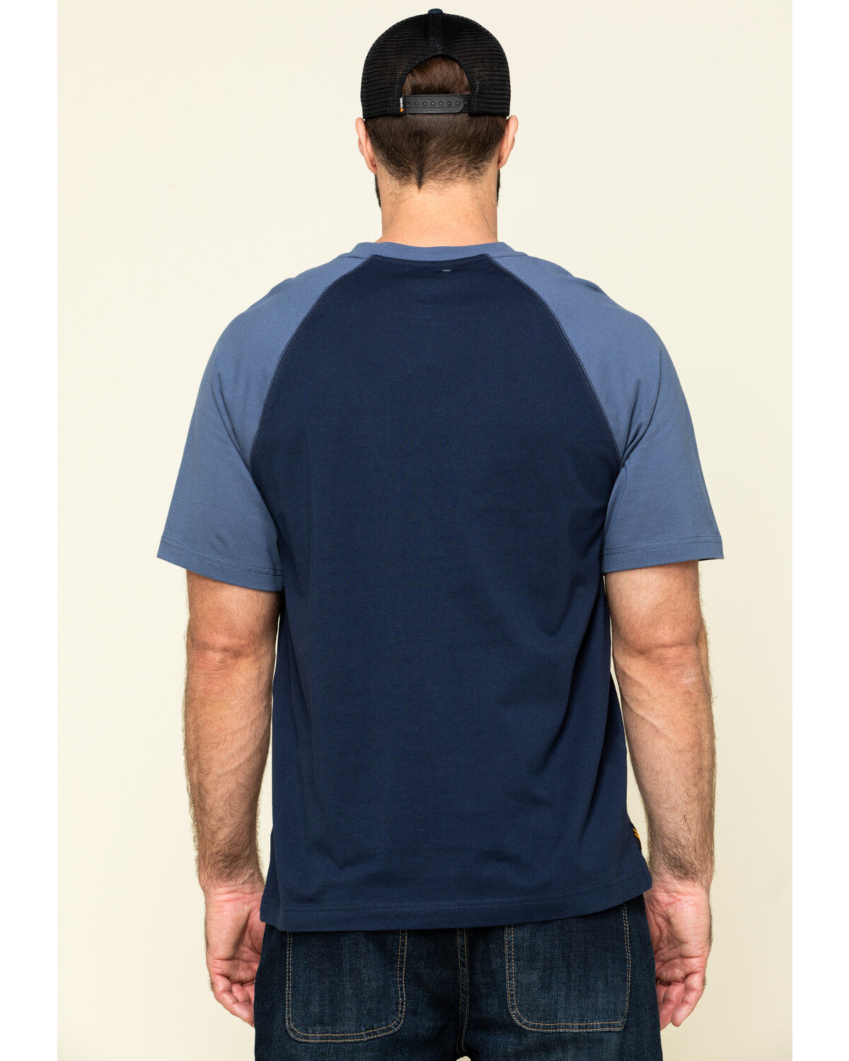 Image #2 - Hawx Men's Navy Midland Short Sleeve Baseball Work T-Shirt - Big, Navy, hi-res