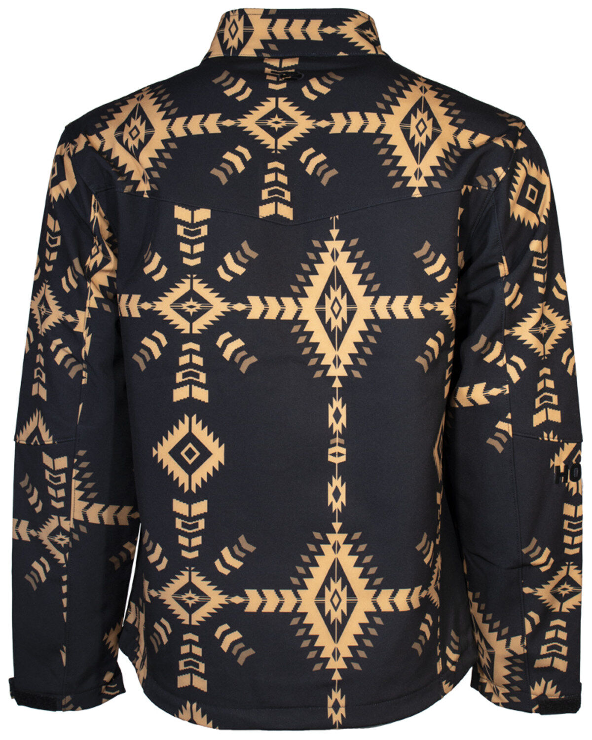 Image #2 - Hooey Men's Southwestern Print Softshell Jacket - Big, Black, hi-res