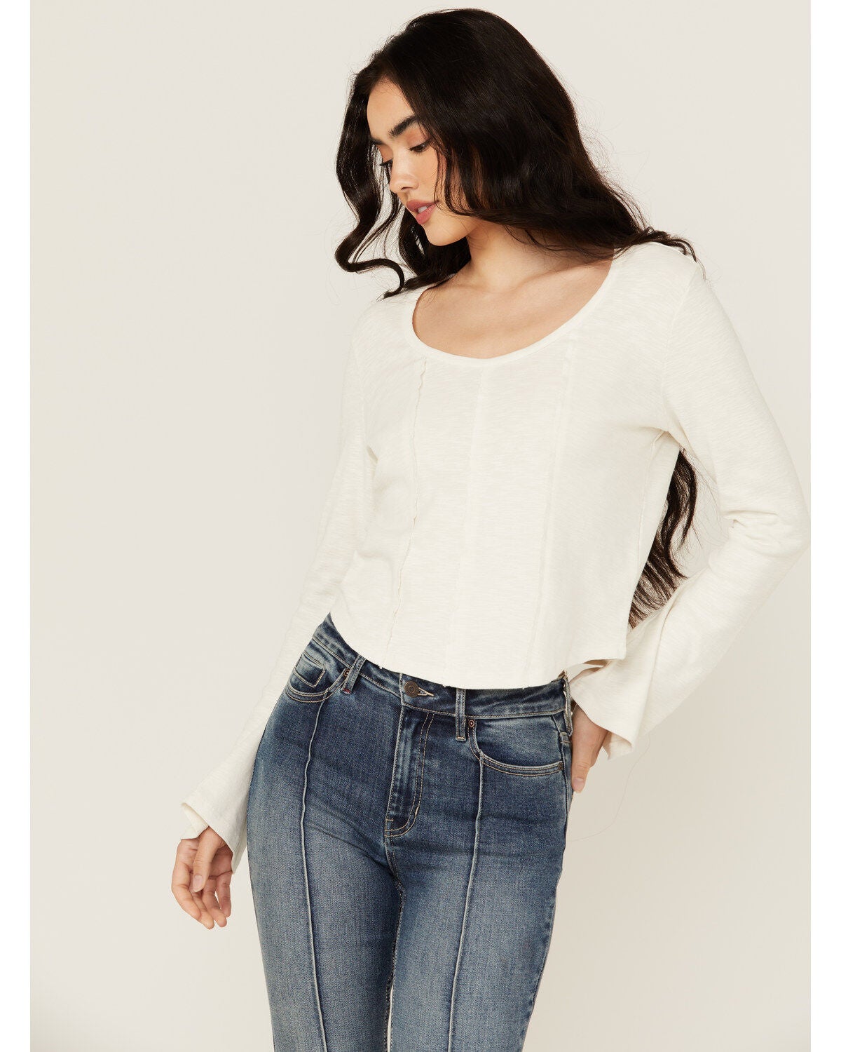 Idyllwind Women's Loma Bell Sleeve Corset Top, Ivory, hi-res