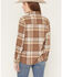 Image #4 - Shyanne Women's Elysprings Plaid Print Long Sleeve Snap Flannel Shirt, Coffee, hi-res