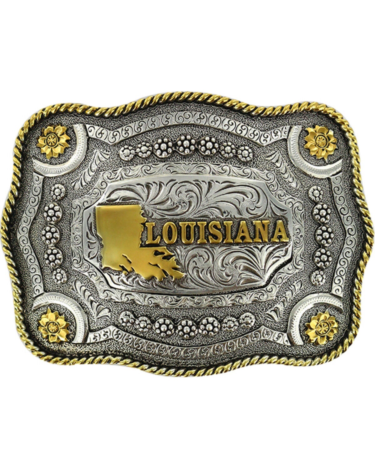 Cody James Men's Rectangular Louisiana Belt Buckle, Multi, hi-res