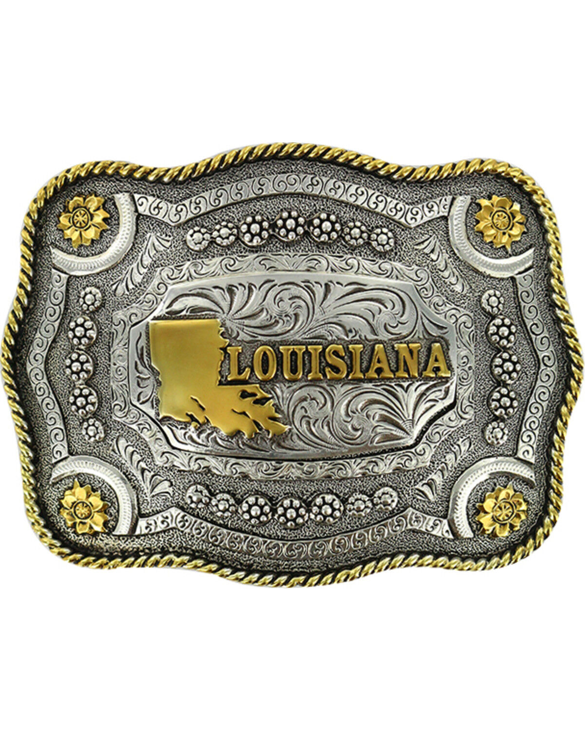 Image #1 - Cody James Men's Rectangular Louisiana Belt Buckle, Multi, hi-res