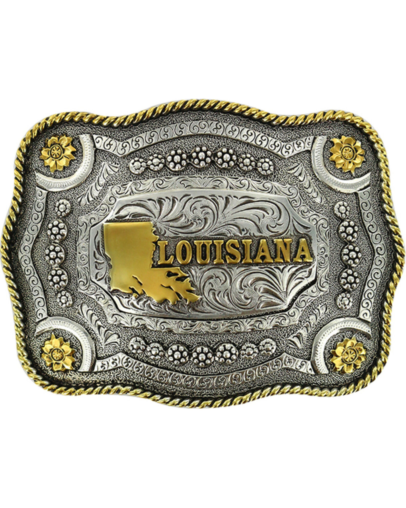 Image #1 - Cody James Men's Rectangular Louisiana Belt Buckle, Multi, hi-res