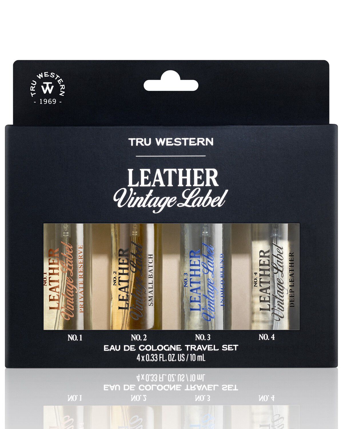 Image #1 - Tru Fragrances Men's Leather Vintage Label Travel Eau De Cologne Set - 4 Piece, No Color, hi-res