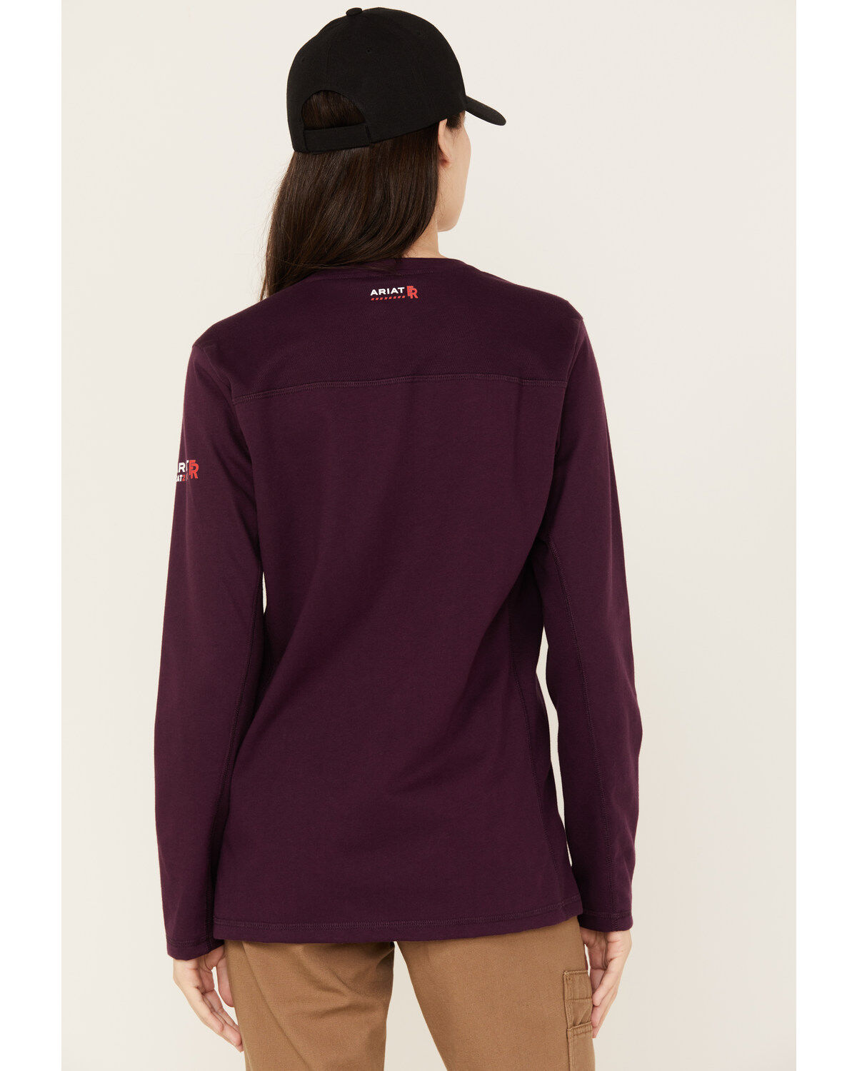 Image #4 - Ariat Women's AC Crew Fire Resistant Long Sleeve Work Shirt, Purple, hi-res