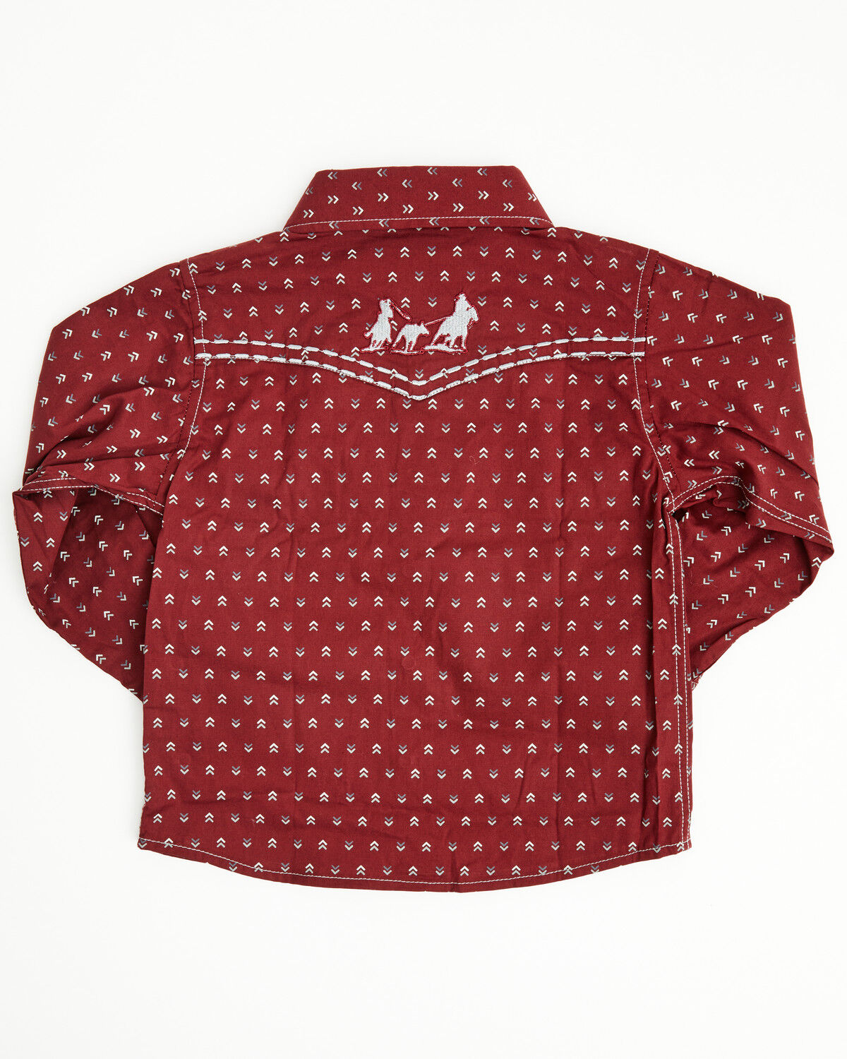 Image #3 - Cowboy Hardware Toddler Boys' Geo Print Long Sleeve Pearl Snap Western Shirt, Burgundy, hi-res