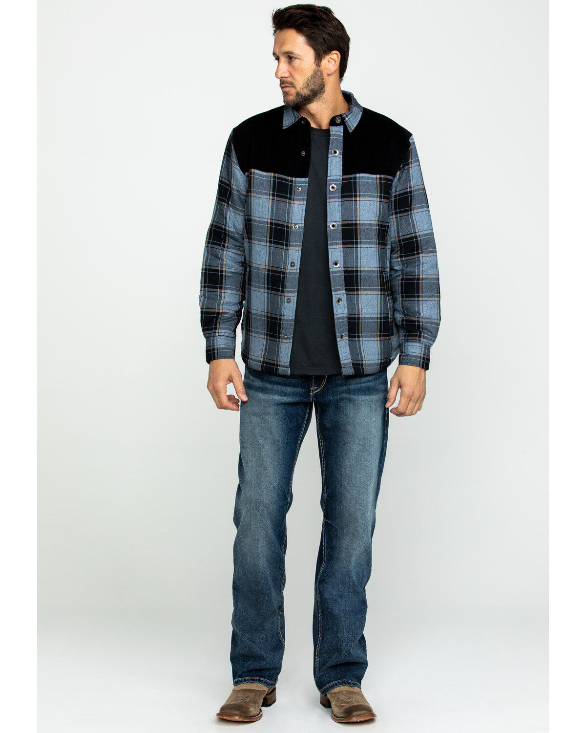 Image #6 - Moonshine Spirit Men's Goleta Plaid Mixed Flannel Nylon Shirt Jacket, , hi-res