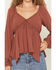 Image #3 - Wild Moss Women's Solid Long Sleeve Hanky Hem Top, Rust Copper, hi-res