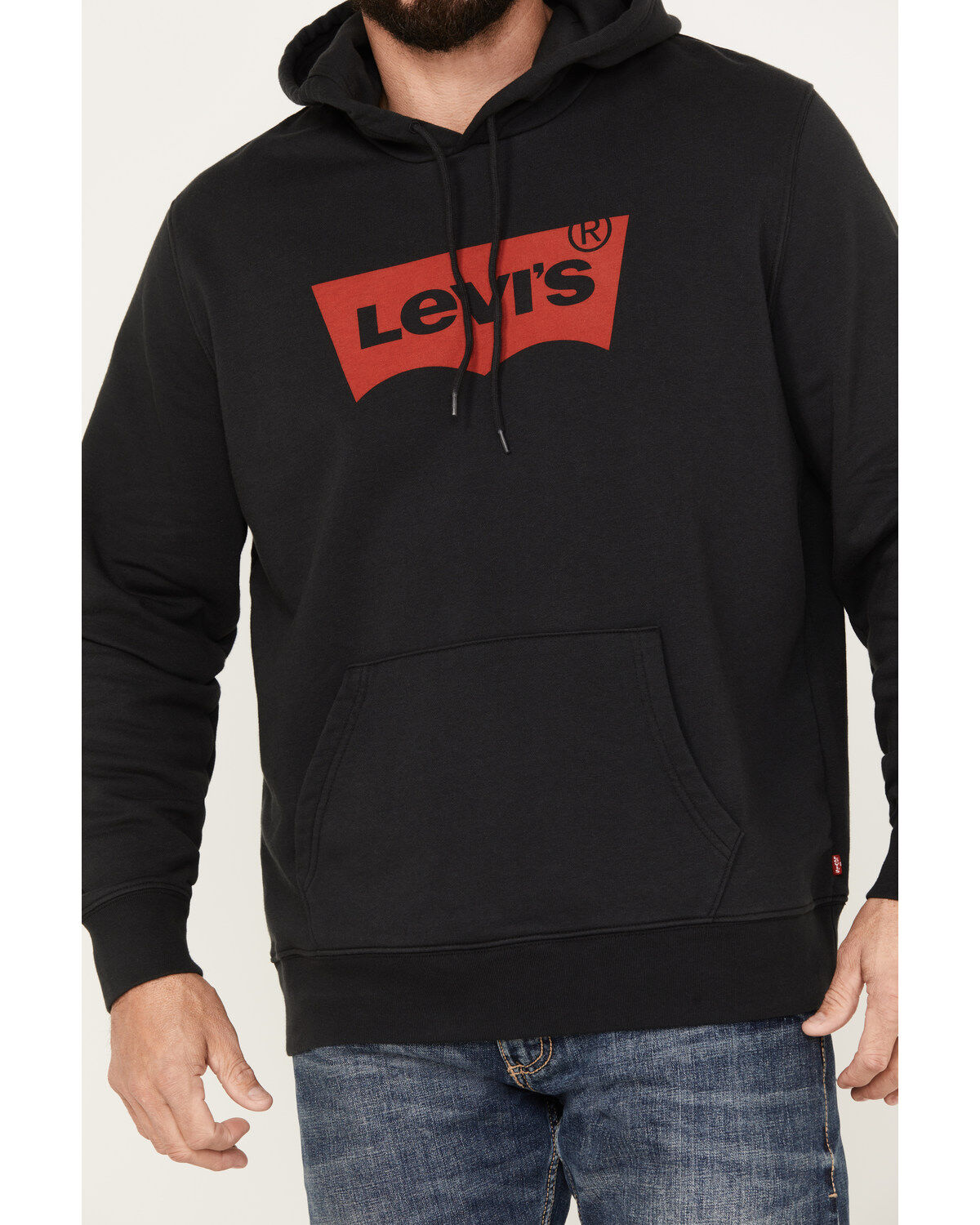 Image #3 - Levi's Men's Logo Hooded Sweatshirt, Black, hi-res