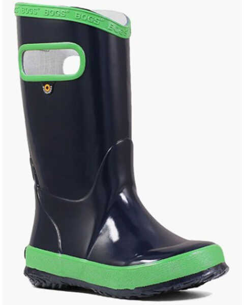 Bogs Girls' Rain Boots - Round Toe, Blue, hi-res