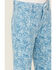 Image #2 - Panhandle Girls' Tooled Button Flare Stretch Denim Jeans , Blue, hi-res