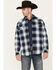 Image #1 - Cody James Men's Plaid Print Button-Down Jacket, Navy, hi-res