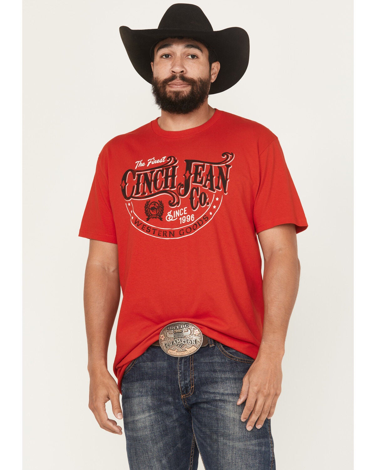 Cinch Men's Cinch Jean Short Sleeve Graphic T-Shirt, Red, hi-res
