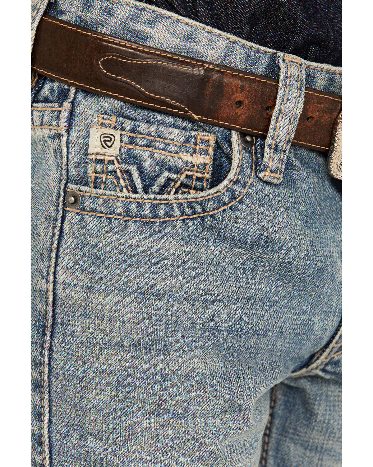 Image #2 - Rock & Roll Denim Boys' Light Wash V Stitch Bootcut Jeans, Blue, hi-res