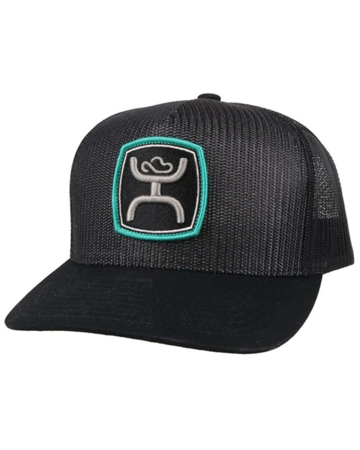 Hooey Men's Zenith Logo Patch Trucker Cap, Black, hi-res