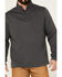 Brothers & Sons Men's Solid Quilt Weathered Mock 1/4 Button Front Pullover, Charcoal, hi-res