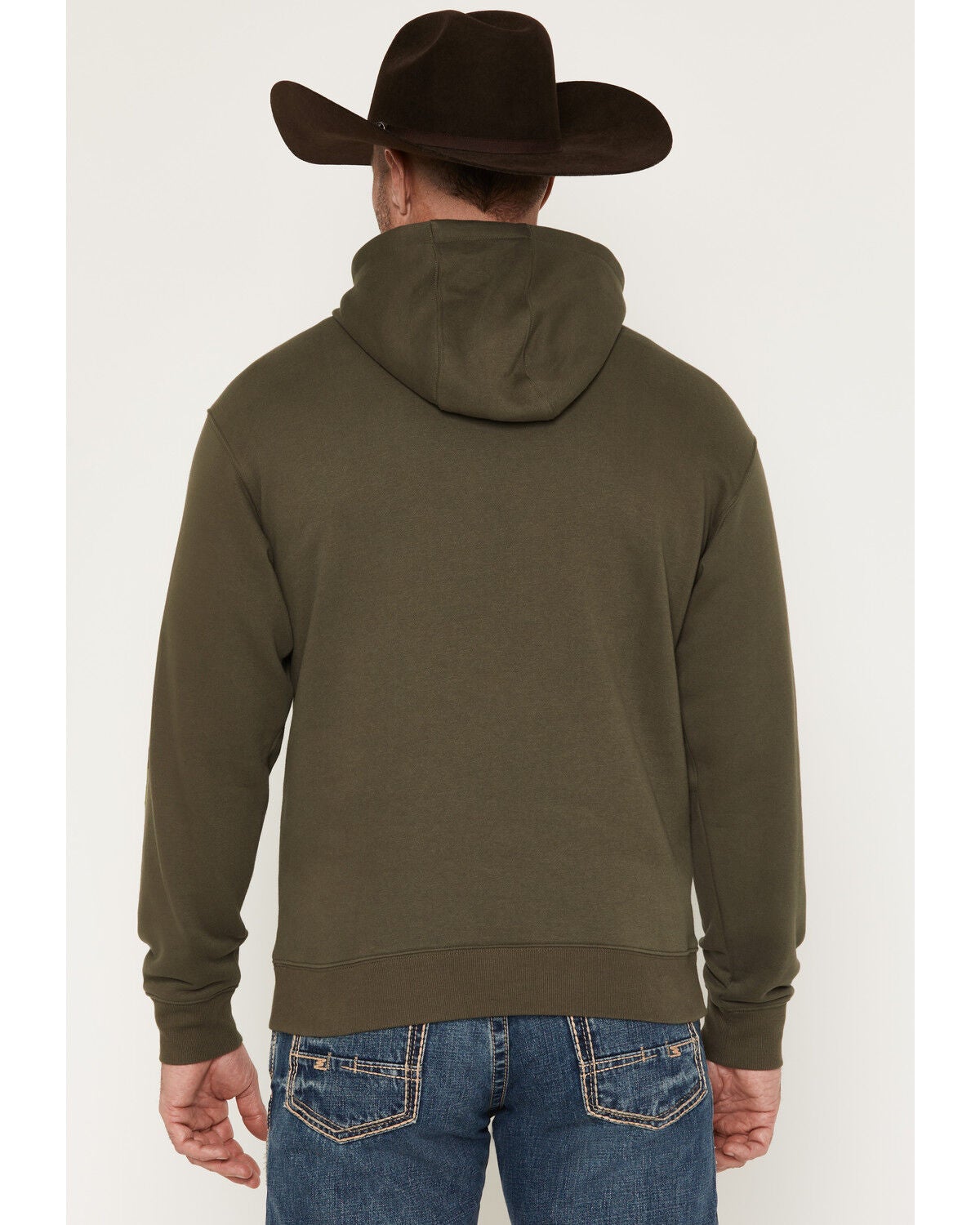 Image #4 - Ariat Men's Logo Hooded Sweatshirt, Olive, hi-res