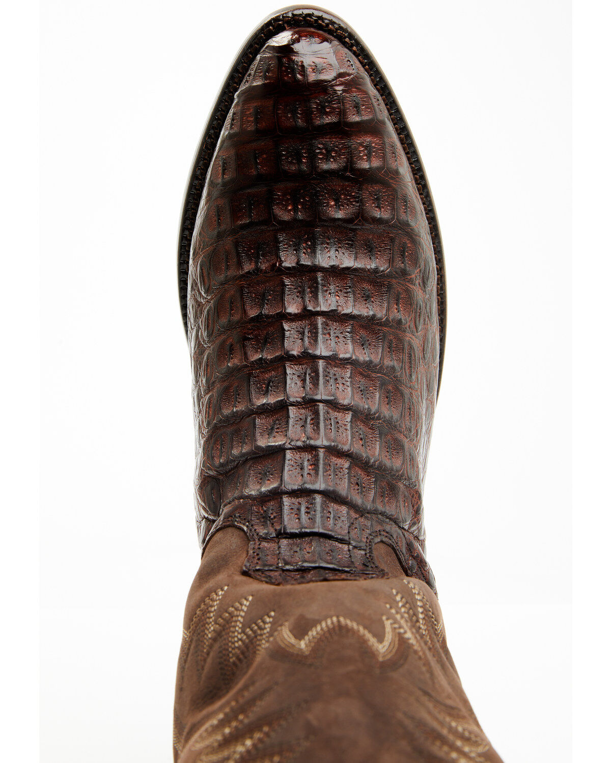 Image #6 - El Dorado Men's Exotic Caiman Western Boots - Round Toe, Brass, hi-res