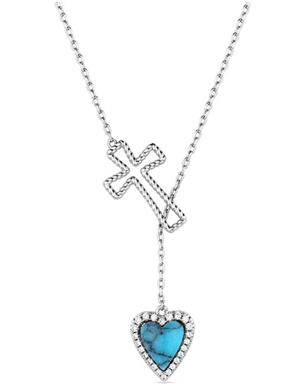 Montana Silversmiths Women's Anchored In Love and Faith Necklace, Silver, hi-res
