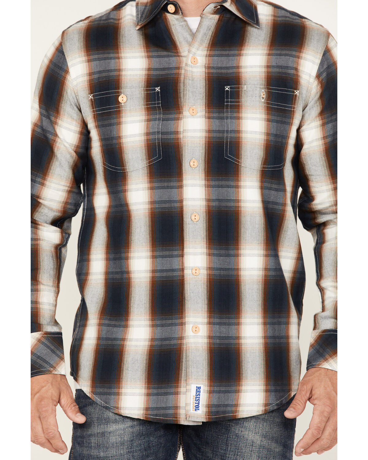 Image #3 - Resistol Men's Littleton Plaid Print Long Sleeve Button Down Western Shirt, , hi-res