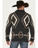 Rock & Roll Denim Men's Full Zip Southwestern Print Sweater, Navy, hi-res