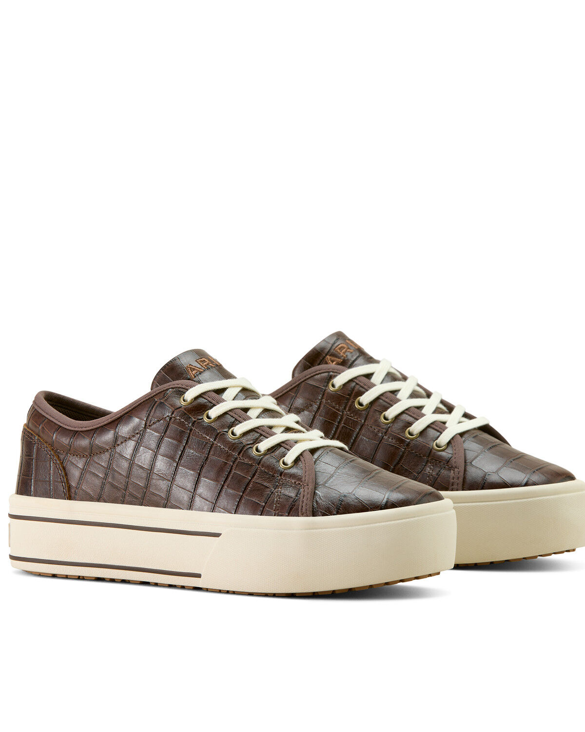 Image #2 - Ariat Women's Skylar Crocodile Print Casual Shoes, Brown, hi-res