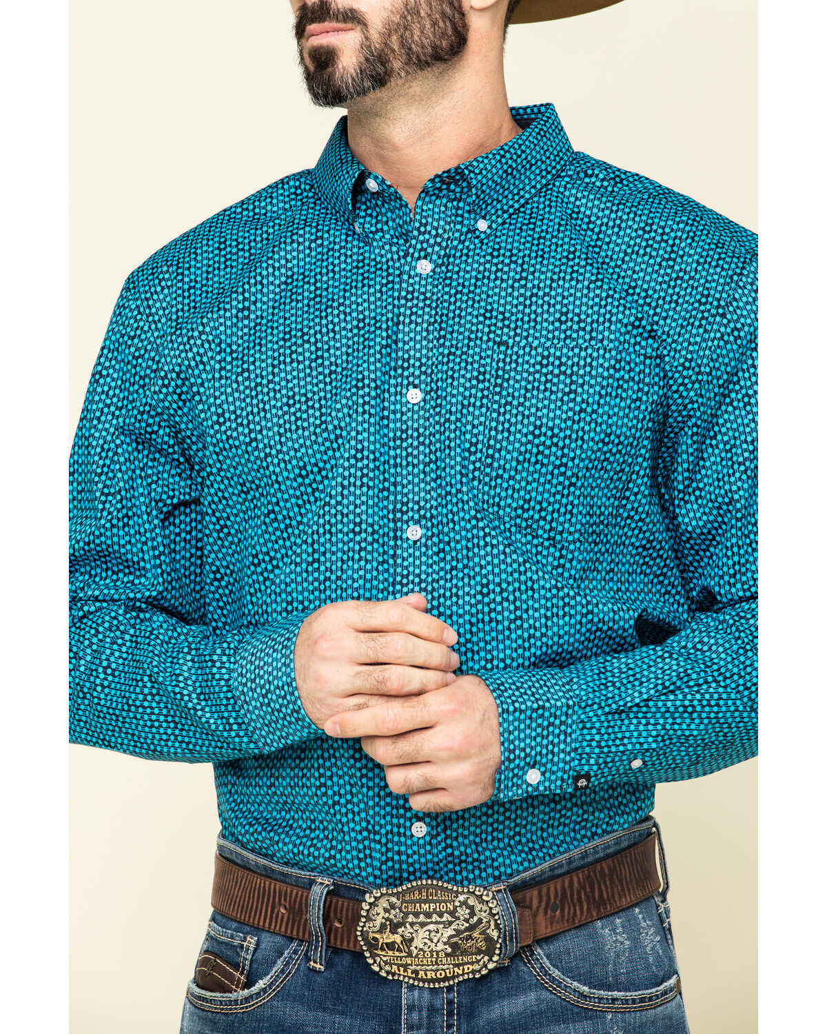 Image #4 - Cody James Core Men's Smokeshow Geo Print Long Sleeve Western Shirt, , hi-res