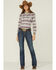 Panhandle Women's Southwestern Print Long Sleeve Button Down Shirt, Wine, hi-res