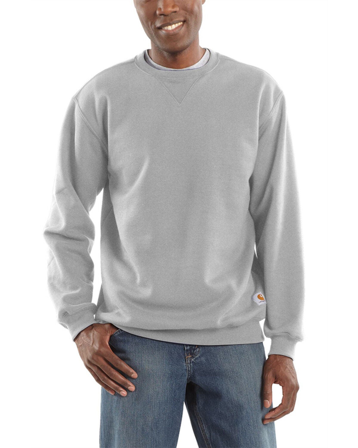 Carhartt Men's Marquette Crewneck Sweatshirt, Heather Grey, hi-res