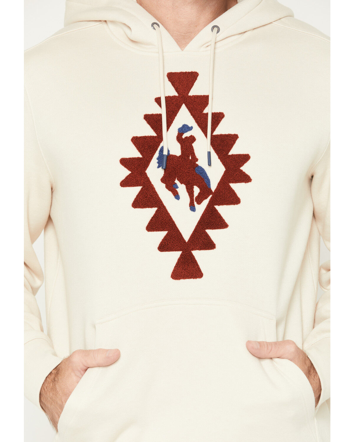 Image #3 - RANK 45® Men's Bono Embroidered Hooded Sweatshirt, Cream, hi-res