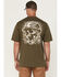 Image #1 - Hawx Men's Scream Skull Short Sleeve Graphic T-Shirt, Olive, hi-res