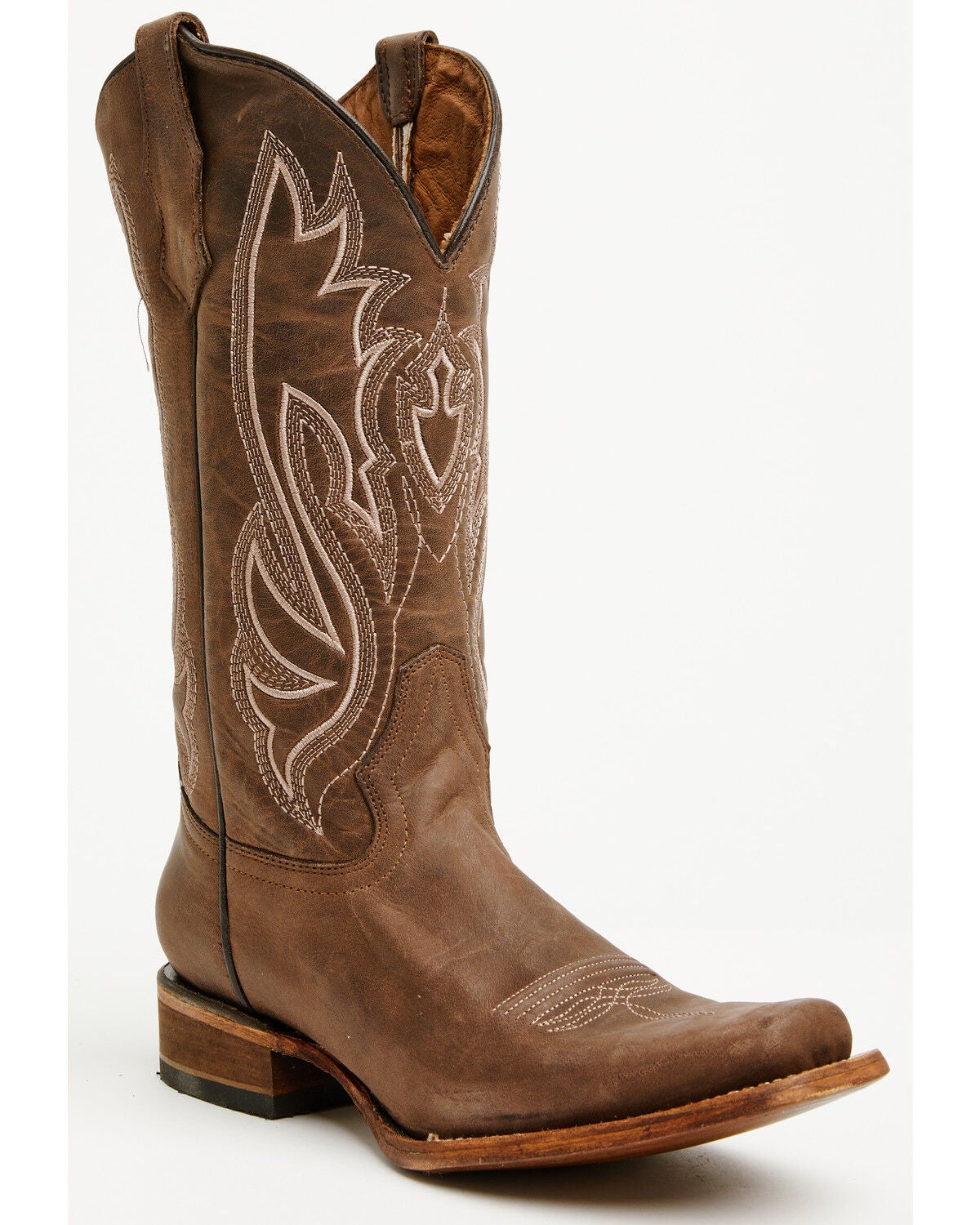 Circle G Women's Tall Western Boots - Square Toe, Brown, hi-res