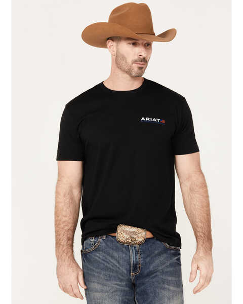 Ariat Men's Horizontal Short Sleeve T-Shirt, Black, hi-res