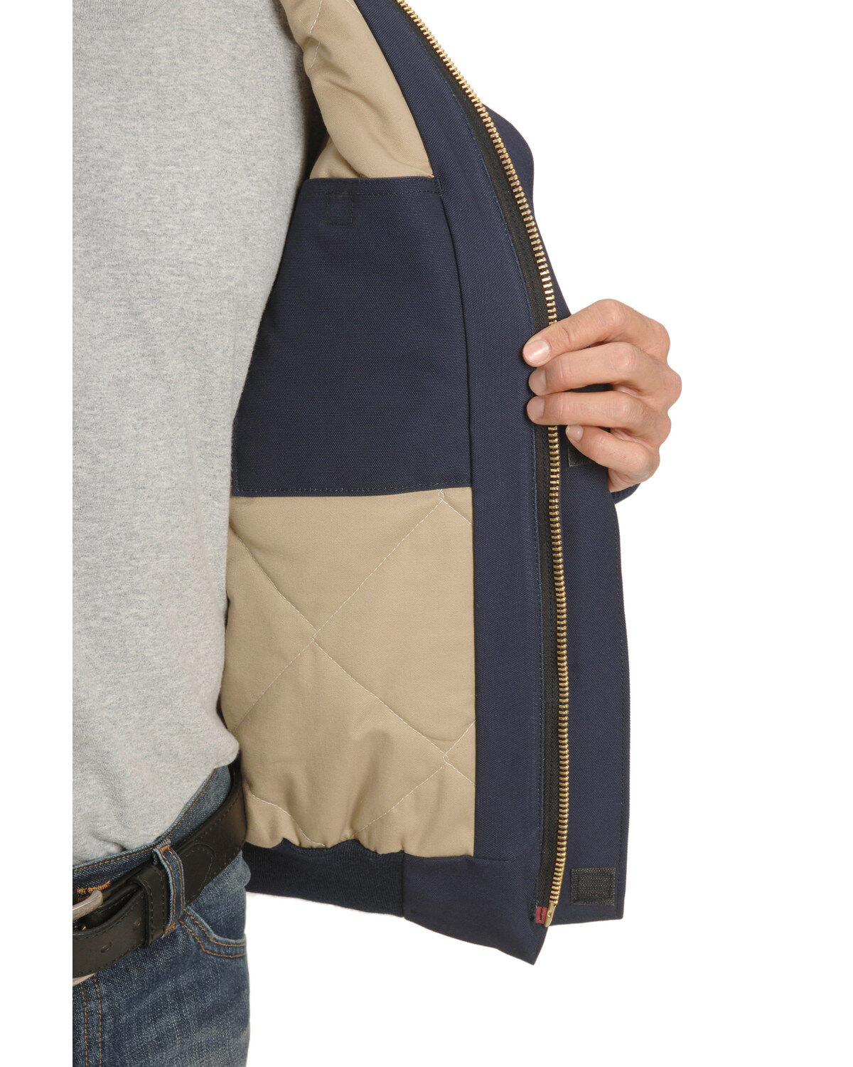 Image #2 - Carhartt Men's Flame-Resistant Duck Active Work Jackets, Navy, hi-res