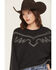 Image #2 - Rock & Roll Denim Women's Embroidered Bootstitch Crewneck, Black, hi-res