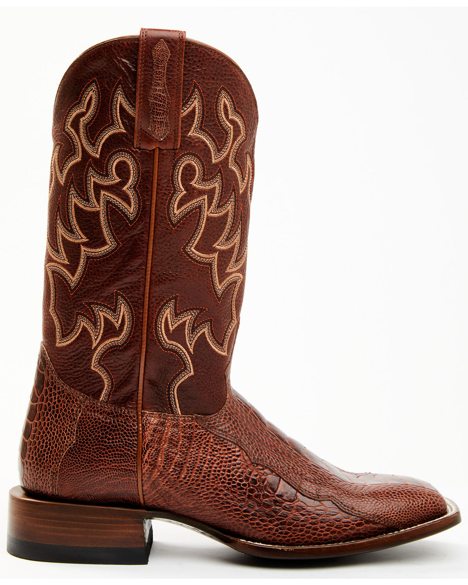 Image #2 - Cody James Men's Brandy Ostrich Leg Exotic Western Boots - Broad Square Toe, Red, hi-res