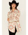 Image #1 - Fornia Women's Southwestern Print Polar Fleece Shacket, Grey, hi-res