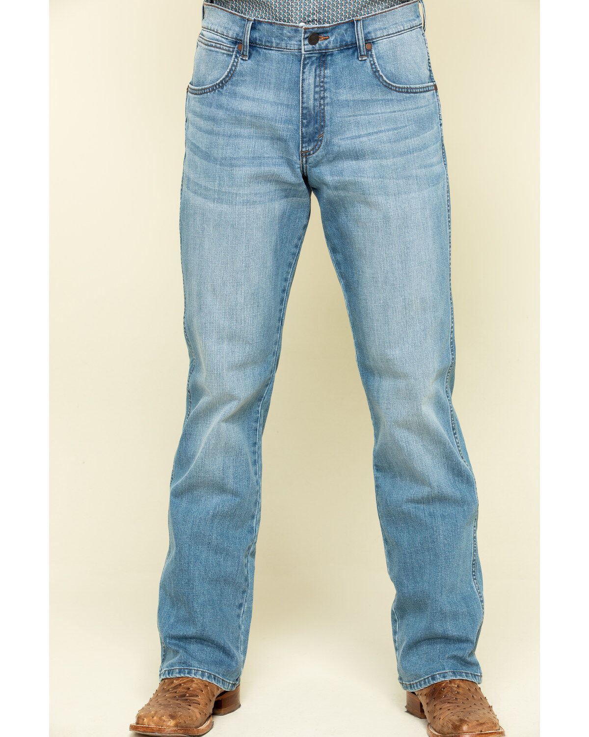 mens light blue bootcut jeans