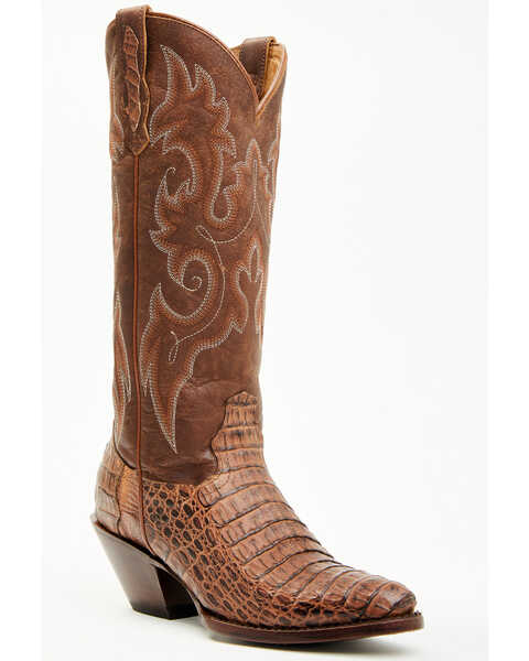 Shyanne Women's Aurelia Exotic Caiman Western Boots - Pointed Toe , Brown, hi-res