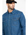 Image #4 - Hawx Men's Stonewashed Denim Snap Long Sleeve Work Shirt , Blue, hi-res